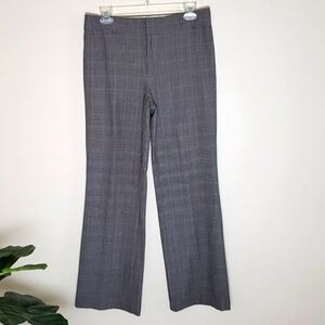 Gap plaid check print trousers, wool blend, stretch, career, academia, size 6